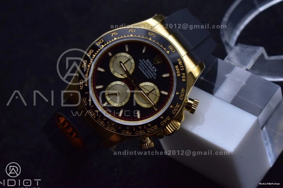 807 Oysterflex SH4131 Daytona 1:1 YG (Weighted) V6 QF on 126518 Black Best Edition Strap Sophisticated Dial 1223